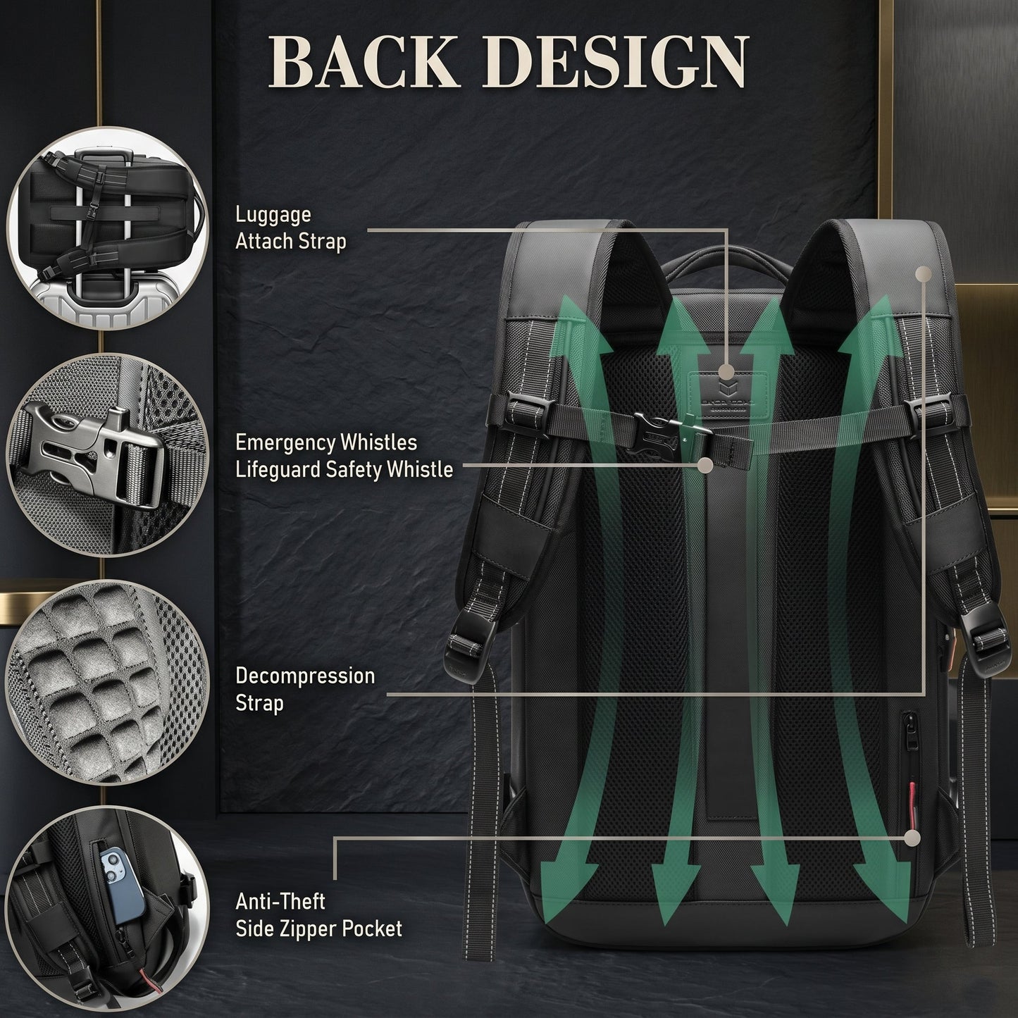 Vacuum Compression Travel Backpack